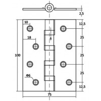 Петля универсальная VЕTTORE 100×75×2.5-4BB MWP (Белый Матовый)