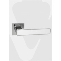 Ручка на раздельном тонком цинковом основании ABRISS R21.120 CP/WH (Хром/Белая вставка)
