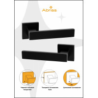Ручка на раздельном тонком цинковом основании ABRISS R21.120 MBP/BL ( Матовый черный/ Черная вставка)
